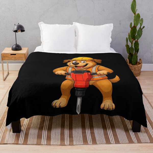 Item preview, Dog Construction Worker With Jackhammer Funny Design designed and sold by BoyleDesignShop.