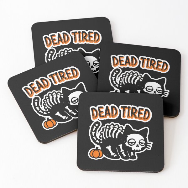 Item preview, Dead Tired Pumkin And Skeleton Cat  T-Shirt. designed and sold by Nuttajak.