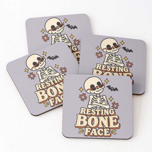 Item preview, Resting Bone Face Funny Skeleton Halloween Design designed and sold by  MAD's Recreation Studio.