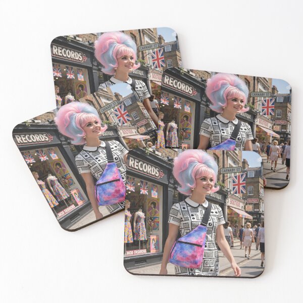 Item preview, Carnaby Street Mod Girl - 60s Geometric London Fashion designed and sold by Ela Art Space .