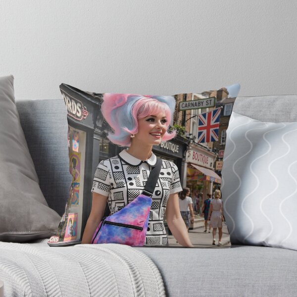 Item preview, Carnaby Street Mod Girl - 60s Geometric London Fashion designed and sold by Ela Art Space .