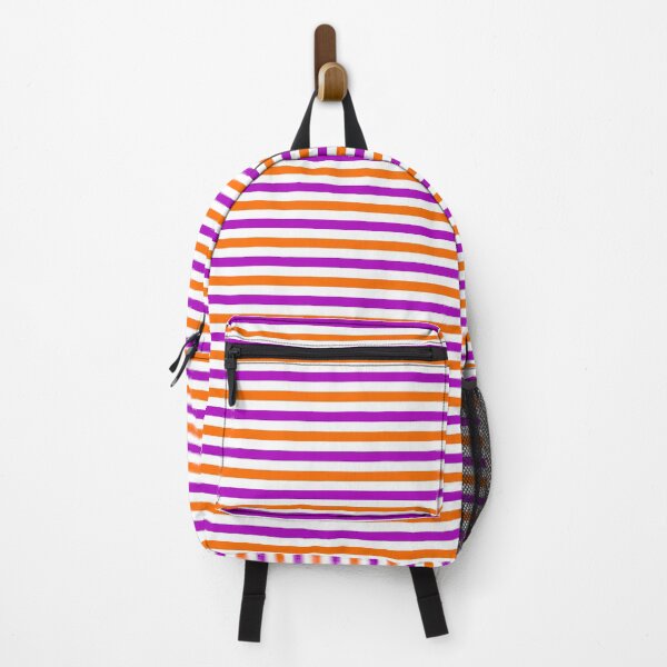Item preview, Orange And Purple Stripes Design White designed and sold by PatternTitan.