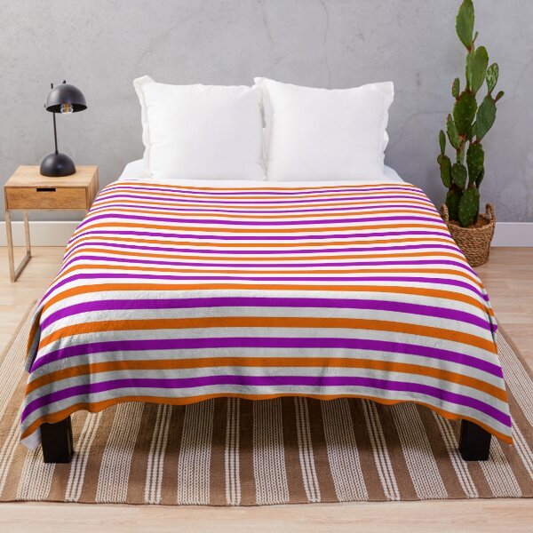 Item preview, Orange And Purple Stripes Design White designed and sold by PatternTitan.