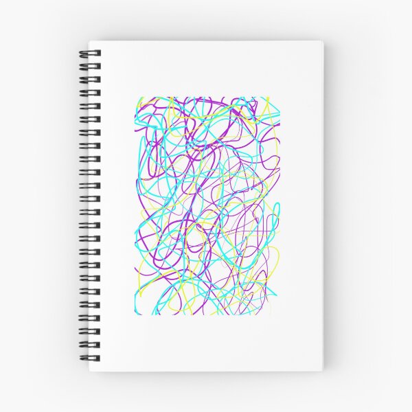 Item preview, Electric Scribble Lines – Cyan Purple & Yellow Abstract Pattern designed and sold by 4Magic.