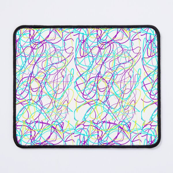 Item preview, Electric Scribble Lines – Cyan Purple & Yellow Abstract Pattern designed and sold by 4Magic.