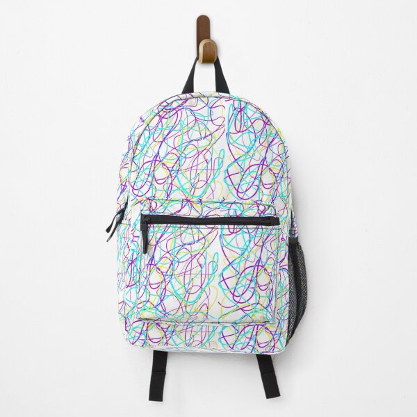 Item preview, Electric Scribble Lines – Cyan Purple & Yellow Abstract Pattern designed and sold by 4Magic.