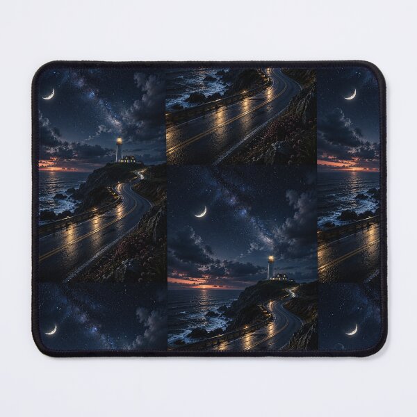 Item preview, Moonlit Coastal Lighthouse Road – Dark Ocean Night Phone Case designed and sold by Coverify.