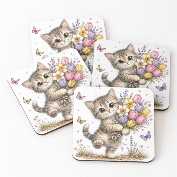 Item preview, Floral Cat with Flowers designed and sold by PetalGarden.