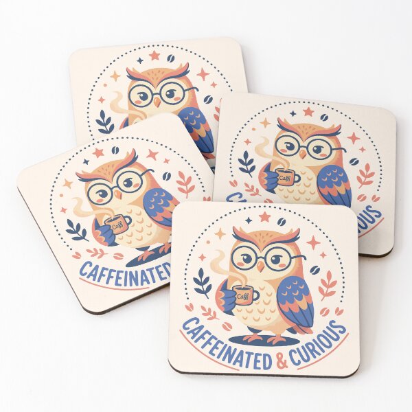 Item preview, Caffeinated and Curious Wise Owl Coffee Lover designed and sold by Amir Faysal.
