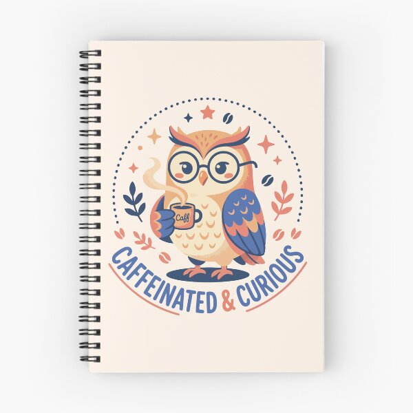Item preview, Caffeinated and Curious Wise Owl Coffee Lover designed and sold by Amir Faysal.