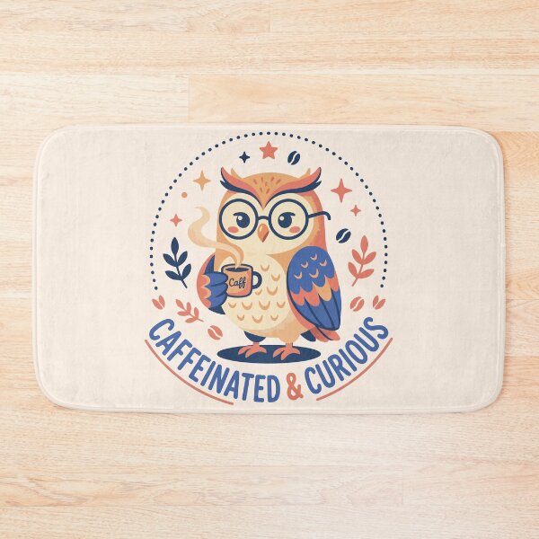 Item preview, Caffeinated and Curious Wise Owl Coffee Lover designed and sold by Amir Faysal.