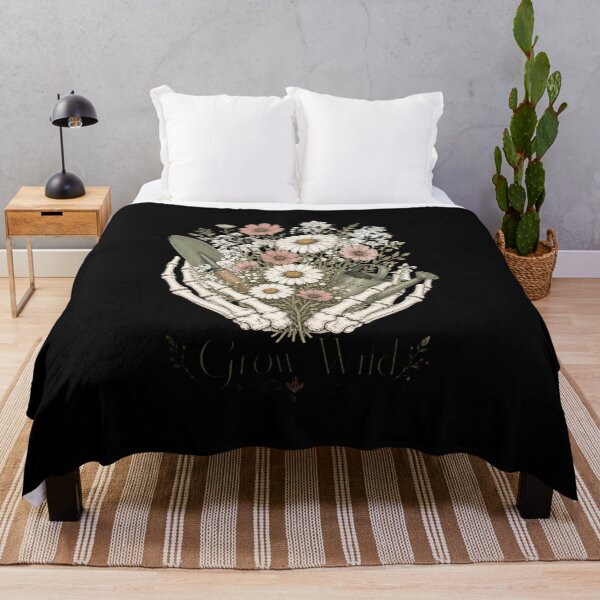 Item preview, Grow Wild Skeleton Shirt, Comfort Colors® Floral Skeleton Hands Tee, Gothic Gardener Halloween Graphic designed and sold by TshirtsLabs.