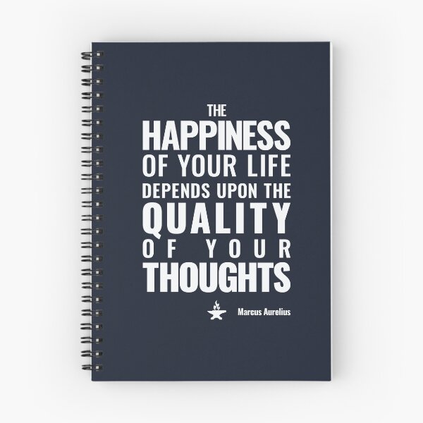 Item preview, The Happiness of Your Life Depends Upon the Quality of Your Thoughts - Marcus Aurelius - Bold Stoic Motivational Quote - Light Version designed and sold by Stoic Core.