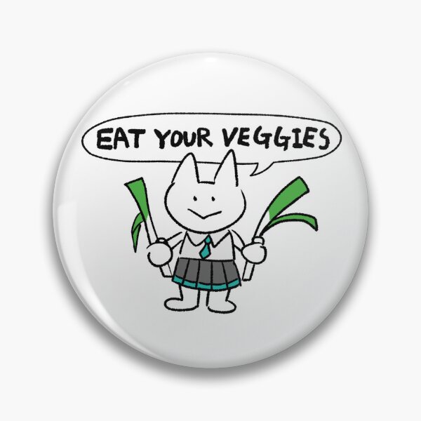Item preview, Eat Your Veggies Cat Sticker – Cute Kawaii Healthy Reminder, Meow Moments designed and sold by lazydayz16.