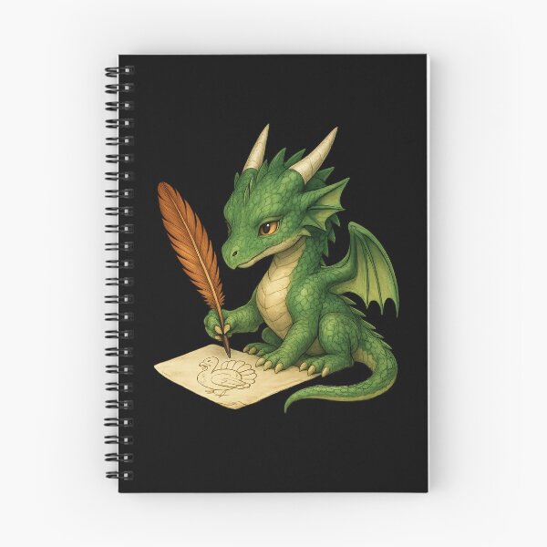 Item preview, dragon with pen and parchment designed and sold by Hatchling Hollow.