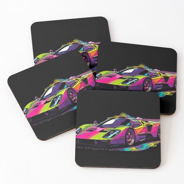 Item preview, Retro Splatter Supercar - Neon Vector Racing Art designed and sold by Nexus Space.