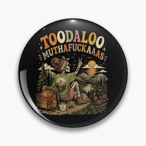 Item preview, Toodaloo Skeleton Hiker Funny Vintage Camping Sunset designed and sold by haitrieuic96.