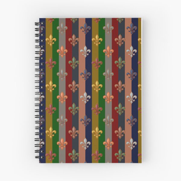 Item preview, Royal Autumnal Fleur-de-lis Stripes Pattern Design  designed and sold by PatternTitan.