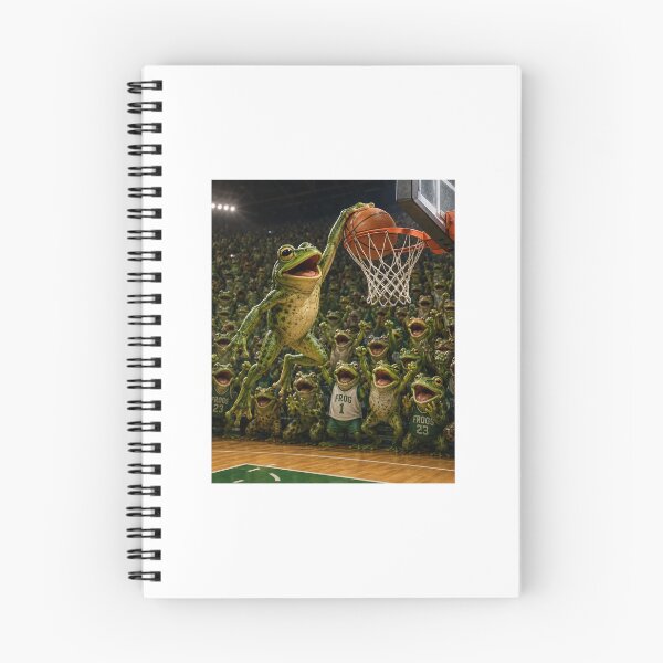 Item preview, Frog dunks basketball at game with cheering frogs. designed and sold by me-me-me74.