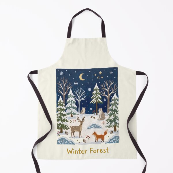 Item preview, Cozy Winter Forest Night Landscape designed and sold by Pasteltone.
