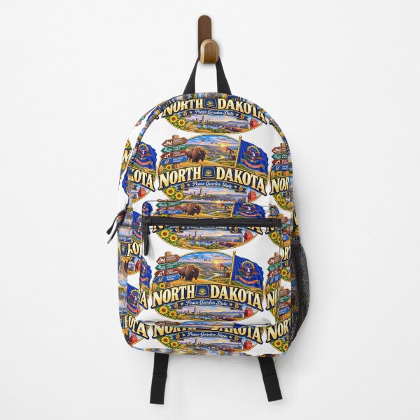 Item preview, North Dakota Peace Garden State Vintage Travel Design designed and sold by Awarrie.