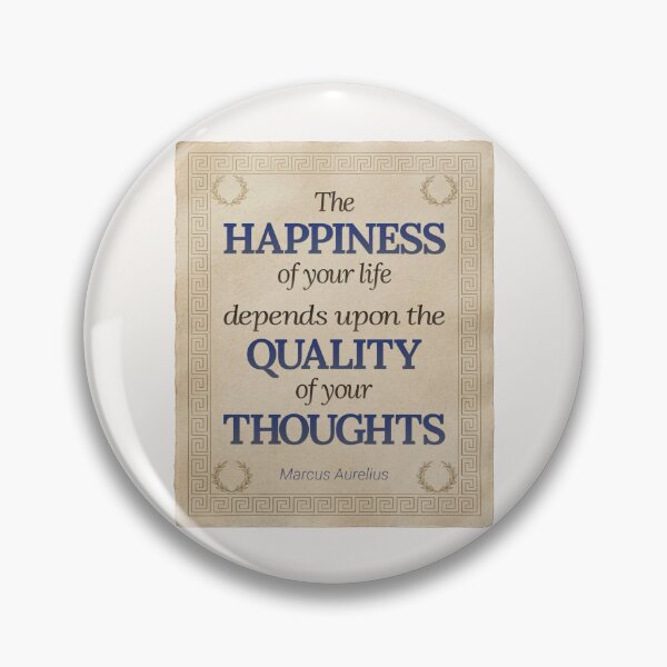Item preview, The Happiness of Your Life Depends Upon the Quality of Your Thoughts - Marcus Aurelius - Elegant Script Stoic Quote - Egyptian Blue Version designed and sold by Stoic Core.