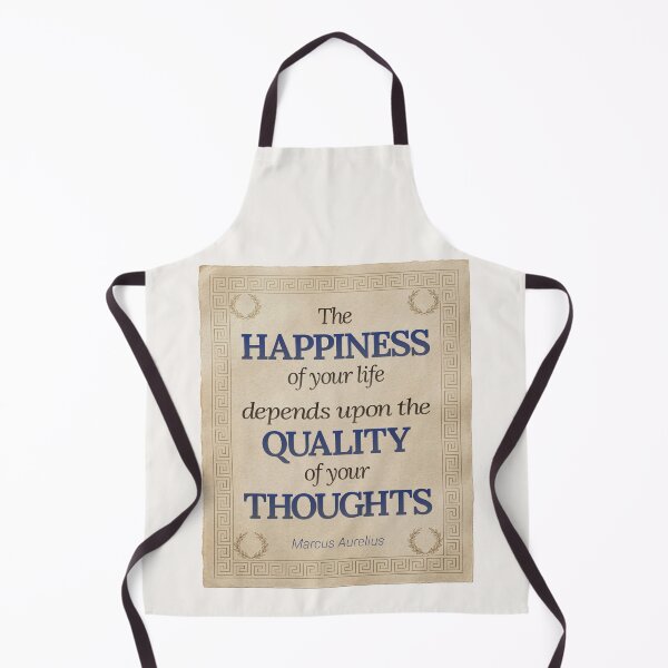 Item preview, The Happiness of Your Life Depends Upon the Quality of Your Thoughts - Marcus Aurelius - Elegant Script Stoic Quote - Egyptian Blue Version designed and sold by Stoic Core.