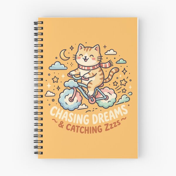 Item preview, Chasing Dreams and Catching Zzzs Cute Cat Cloud Bicycle designed and sold by Amir Faysal.