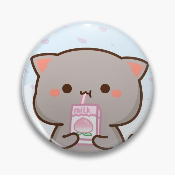 Item preview,  A chibi-style, gray kitten character. It has a round head, small triangular ears with peach inner ears, dark brown dot eyes, rosy pink cheek blushes, and a small. designed and sold by MJ-1103.