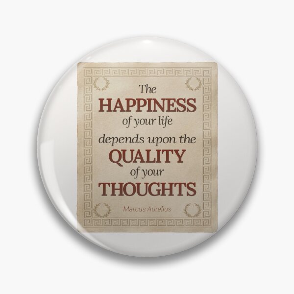 Item preview, The Happiness of Your Life Depends Upon the Quality of Your Thoughts - Marcus Aurelius - Elegant Script Stoic Quote - Roman Red Version designed and sold by Stoic Core.