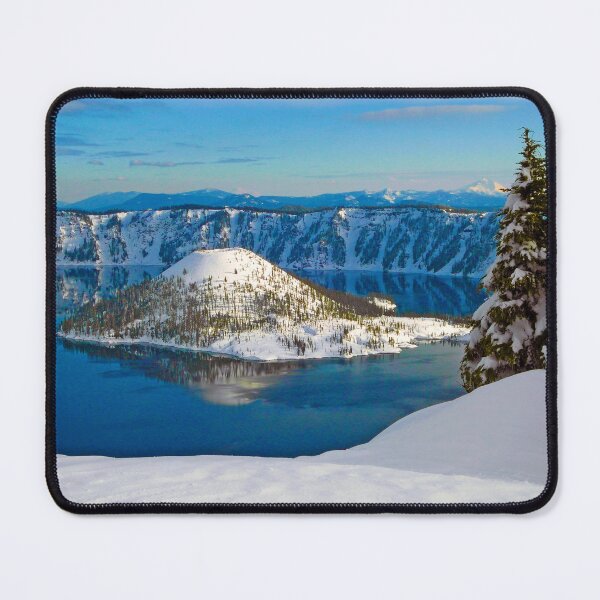 Item preview, Wizard Island, Crater Lake National Park, Oregon early morning sunrise fine art color photograph designed and sold by Jéanpaul Ferro.