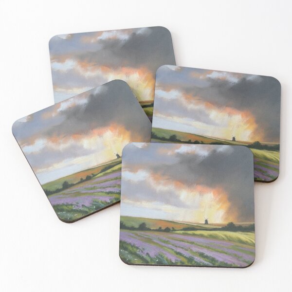 Item preview, Lavender Field Dramatic Storm Sky Painting designed and sold by WarivArt.