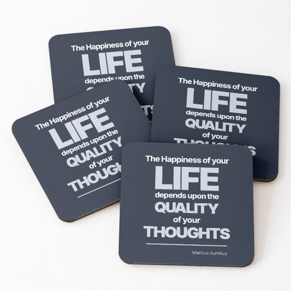 Item preview, The Happiness of Your Life Depends Upon the Quality of Your Thoughts - Marcus Aurelius - Minimalist Style Stoic Quote - Light Version designed and sold by Stoic Core.