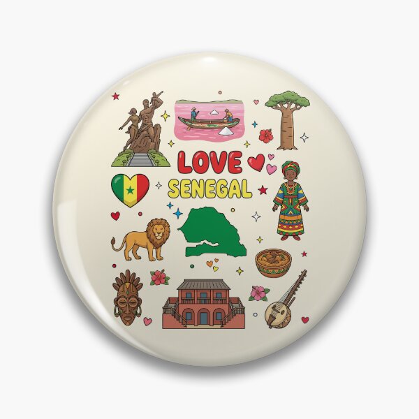Item preview, Love Senegal Aesthetic Culture Doodles & Iconic Landmarks designed and sold by mashmosh.