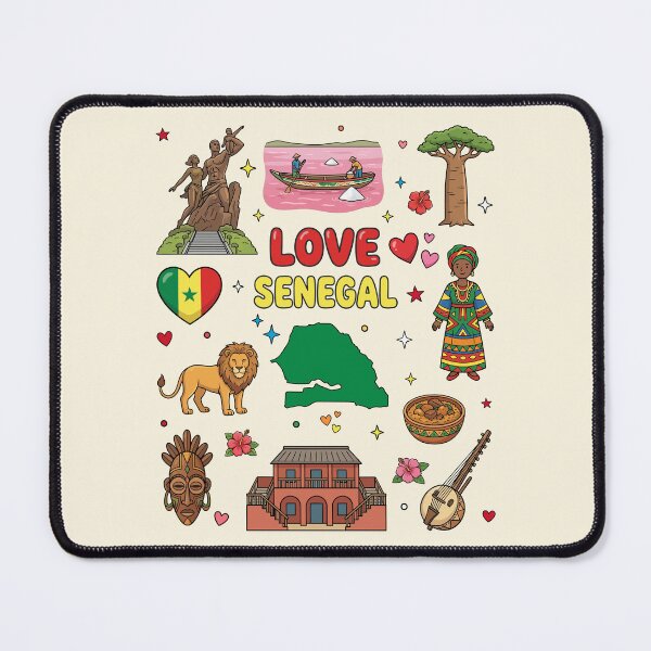 Item preview, Love Senegal Aesthetic Culture Doodles & Iconic Landmarks designed and sold by mashmosh.