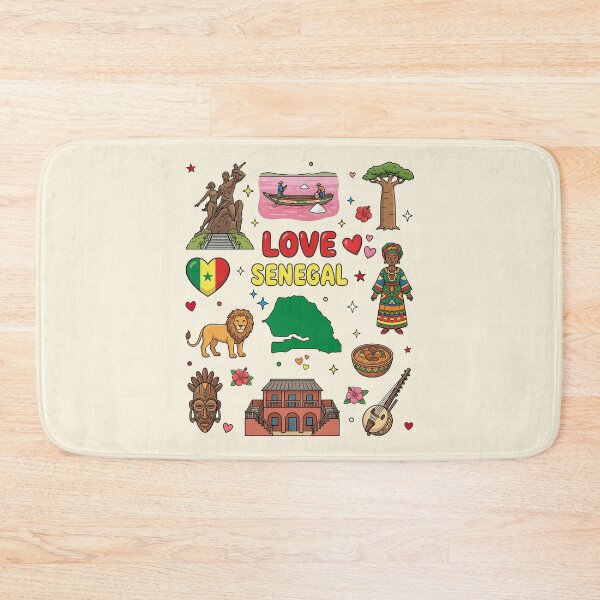 Item preview, Love Senegal Aesthetic Culture Doodles & Iconic Landmarks designed and sold by mashmosh.