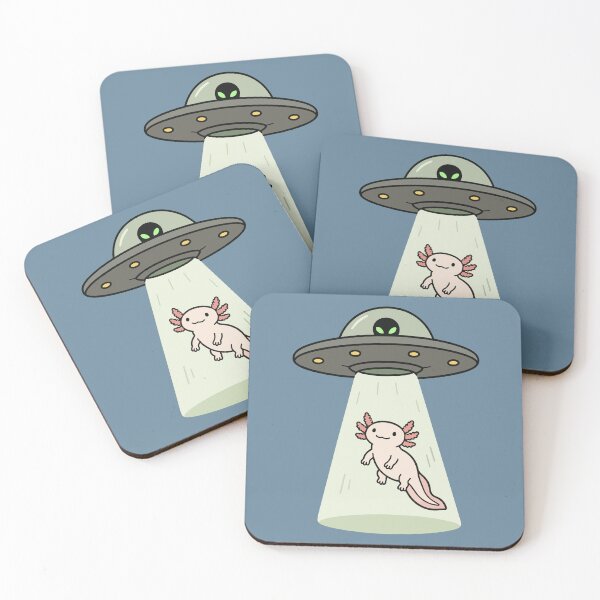 Item preview, UFO Alien Spaceship Abducting An Axolotl designed and sold by pixiedustpaint.