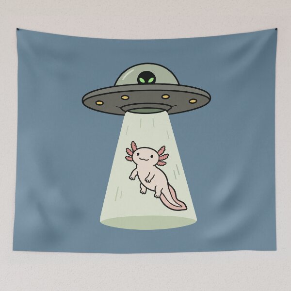 Item preview, UFO Alien Spaceship Abducting An Axolotl designed and sold by pixiedustpaint.
