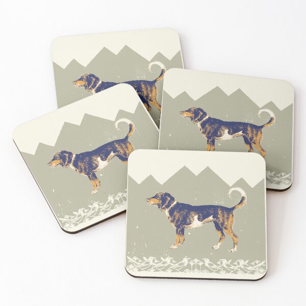 Item preview, A historic beagle with abstract green mountains designed and sold by PbHistory.
