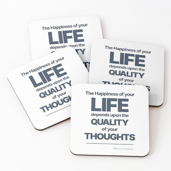 Item preview, The Happiness of Your Life Depends Upon the Quality of Your Thoughts - Marcus Aurelius - Minimalist Style Stoic Quote - Dark Version designed and sold by Stoic Core.