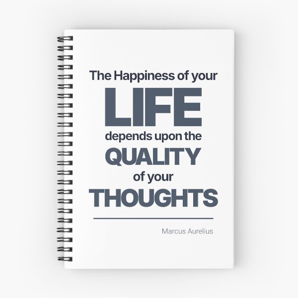 Item preview, The Happiness of Your Life Depends Upon the Quality of Your Thoughts - Marcus Aurelius - Minimalist Style Stoic Quote - Dark Version designed and sold by Stoic Core.