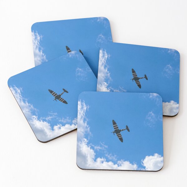 Item preview, Vintage World War II Spitfire with D-Day Invasion Stripes in Flight designed and sold by Astute-Artio-Photography.