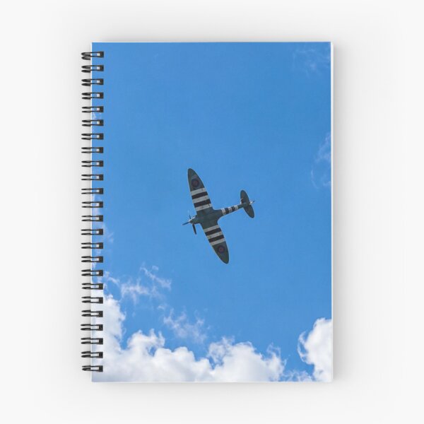 Item preview, Vintage World War II Spitfire with D-Day Invasion Stripes in Flight designed and sold by Astute-Artio-Photography.