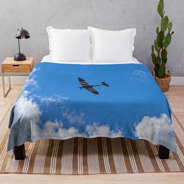Item preview, Vintage World War II Spitfire with D-Day Invasion Stripes in Flight designed and sold by Astute-Artio-Photography.