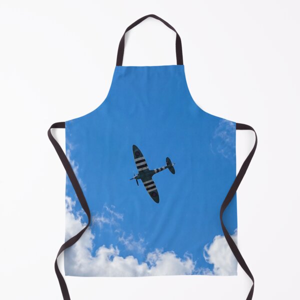 Item preview, Vintage World War II Spitfire with D-Day Invasion Stripes in Flight designed and sold by Astute-Artio-Photography.