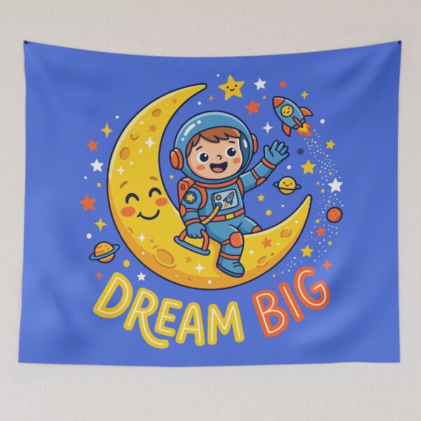 Item preview, Dream Big Cute Astronaut Kid Crescent Moon Space designed and sold by Amir Faysal.