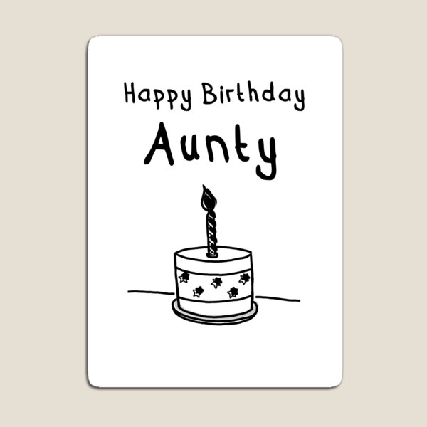 Item preview, Happy Birthday Aunty Cake Card Black and White designed and sold by Dyche Studio.