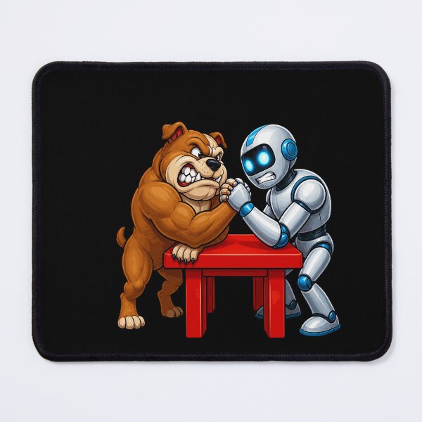 Item preview, Angry Bulldog Arm Wrestling Robot Funny Design designed and sold by BoyleDesignShop.