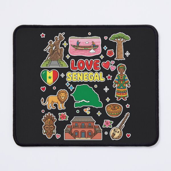 Item preview, Senegal Landmarks & West African Heritage Cute Doodle Collage designed and sold by mashmosh.