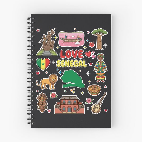 Item preview, Senegal Landmarks & West African Heritage Cute Doodle Collage designed and sold by mashmosh.